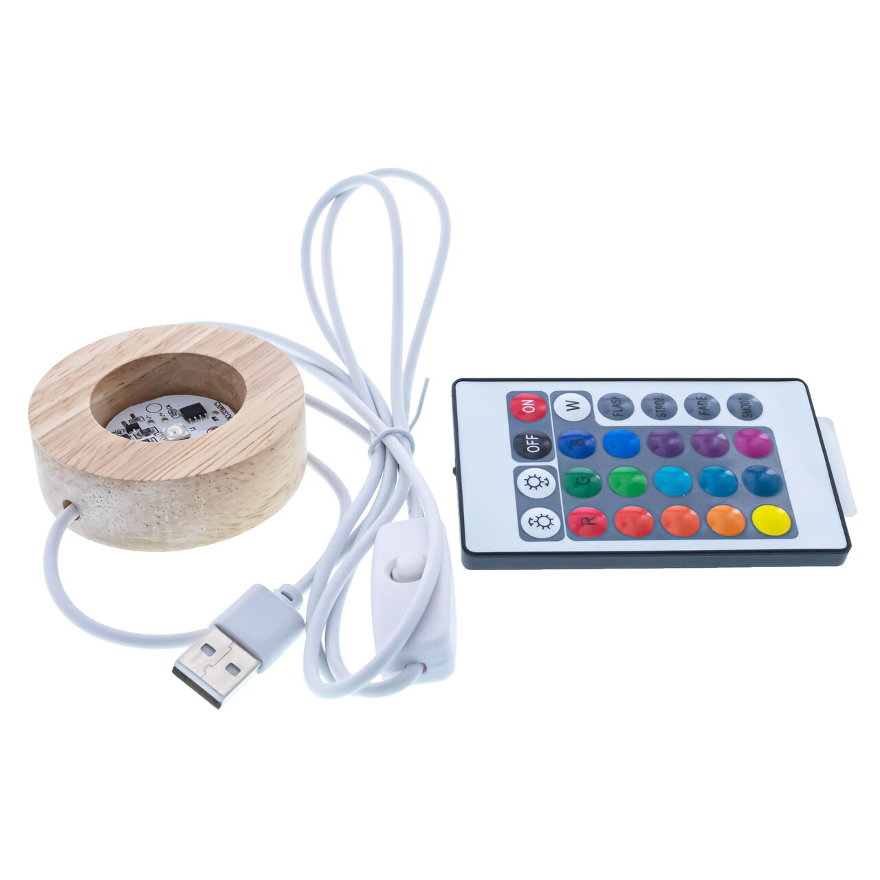 Wooden Egg or Sphere Stand Holder Display Stand LED Colorful Lights with Remote USB